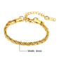Vnox Basic 2/3/4/5mm Stainless Steel Twisted Rope Chain Bracelets for Men Women,Wrist Christmas Gifts Jewelry,Length Adjustable