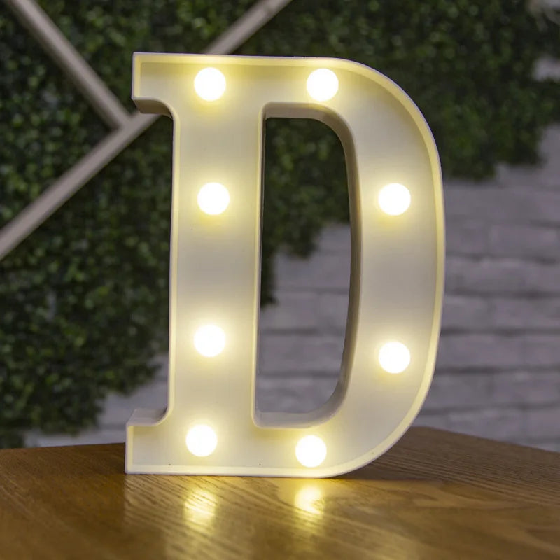 Letter Alphabet LED Lights Luminous Number Lamp Decor Battery Night Light for Home Wedding Birthday Christmas Party Decoration