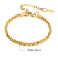 Vnox Basic 2/3/4/5mm Stainless Steel Twisted Rope Chain Bracelets for Men Women,Wrist Christmas Gifts Jewelry,Length Adjustable