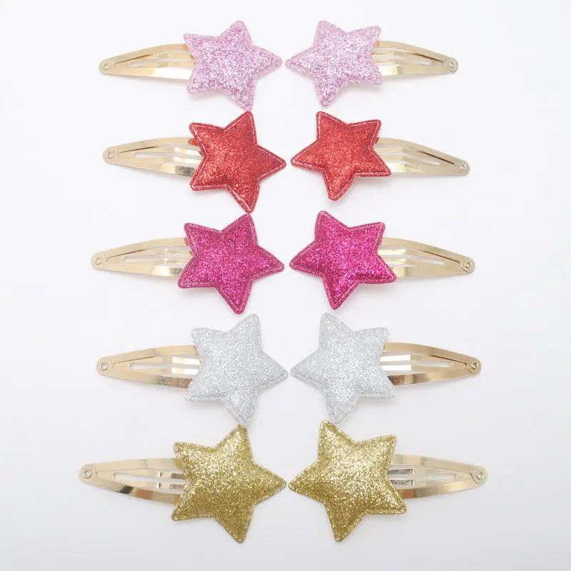 10 Stück/Los Kleine Mädchen-Haarspangen Glitzernde Herzchen Geburtstagsgeschenk Baby Mädchen Haar-Accessoires Kinder Haarspange für Kinder