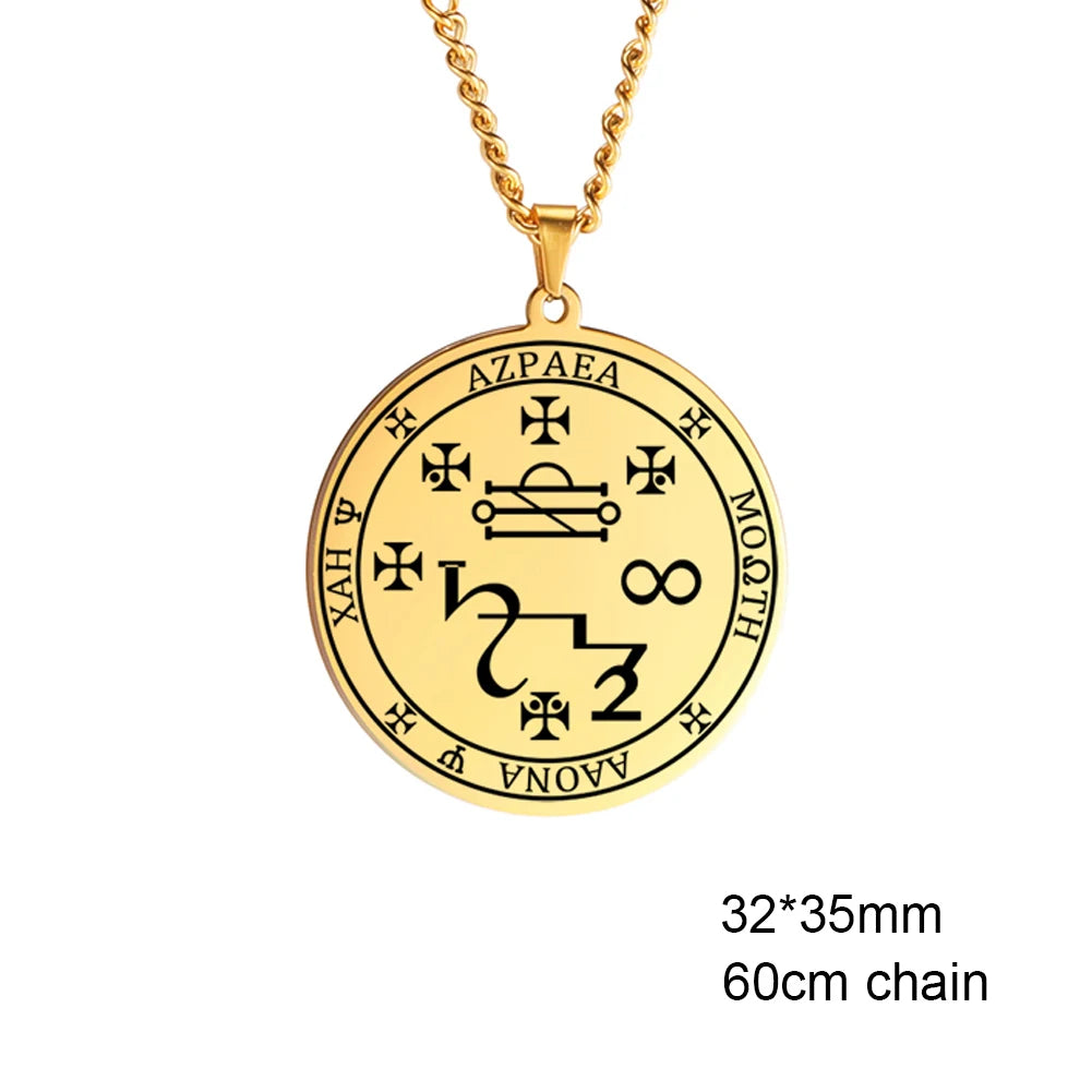 Dawapara 7 Archangels Sigil Necklaces Pentacle Magical Amulet Michaelmas Lucky Protection Supernatural Talisman Necklace