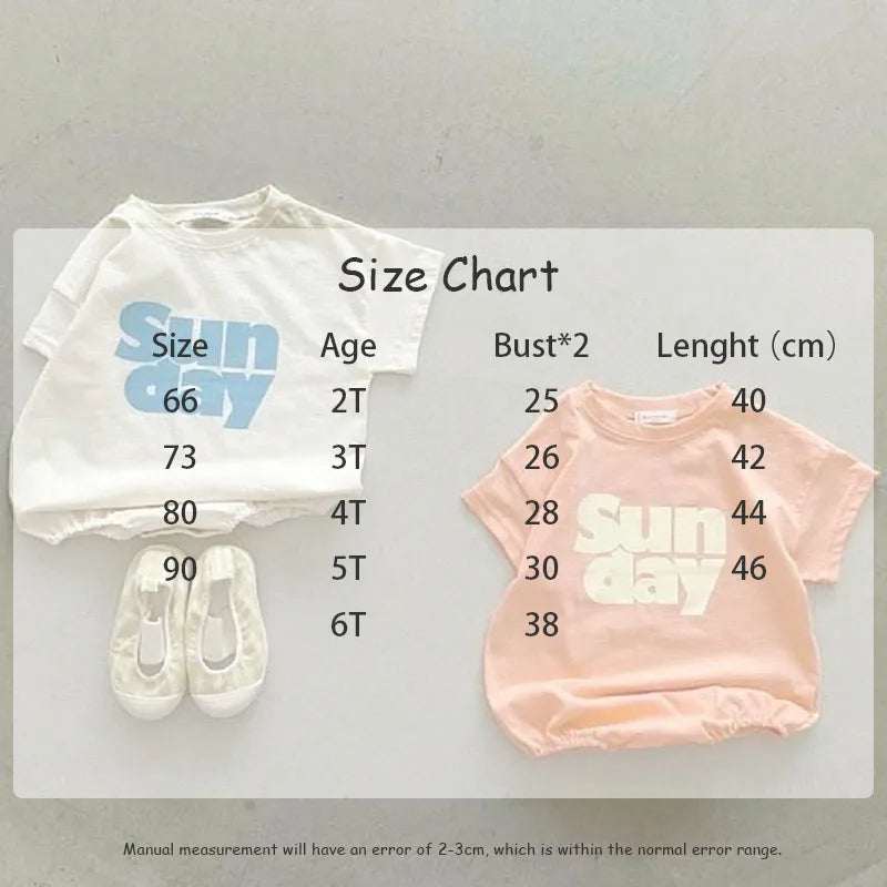 Einfacher Baby-Body mit Buchstabenaufdruck, einfarbig, einteilig, koreanische Baumwolle, Kleinkind-Outfits