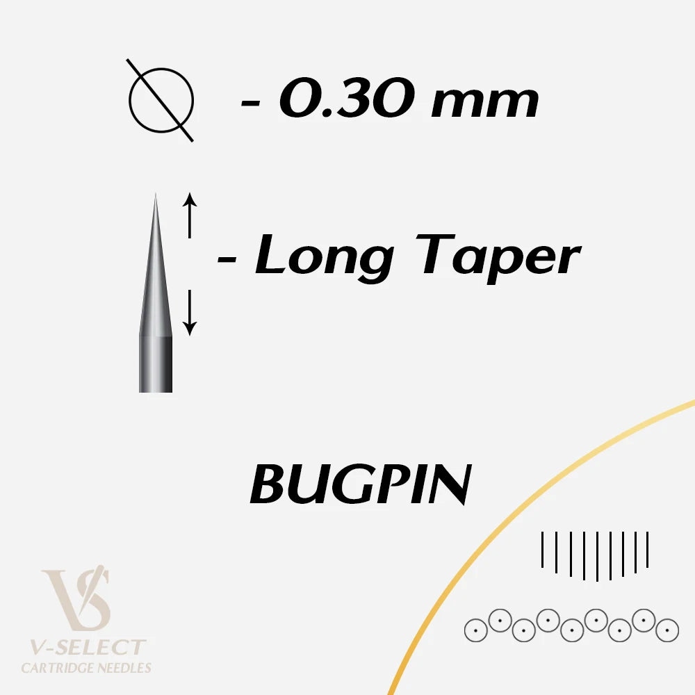 EZ V-Select Tattoo Cartridge Nadeln #10 0,30mm Bugpin Curved Magnum Round Magnum Einweg-Tattoo-Nadeln Zubehör 20 St./Box