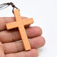 MX001 Katholisches Kreuz Halskette Jesus Christus Anhänger Choker Retro Schmuckstil Naturholz Halskette Großhandel Amulett