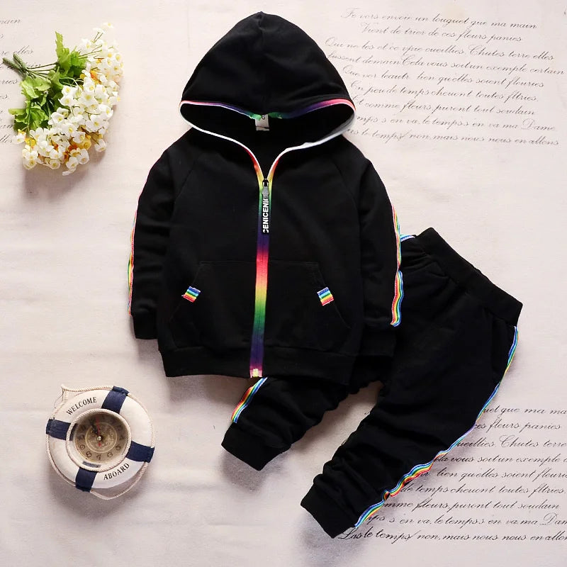 Neuer Frühling Herbst Baby Freizeit Trainingsanzug Kinder Jungen Mädchen Hoodies Hosen 2tlg/Sets Kinder Baumwollkleidung Säugling Mode Sportbekleidung