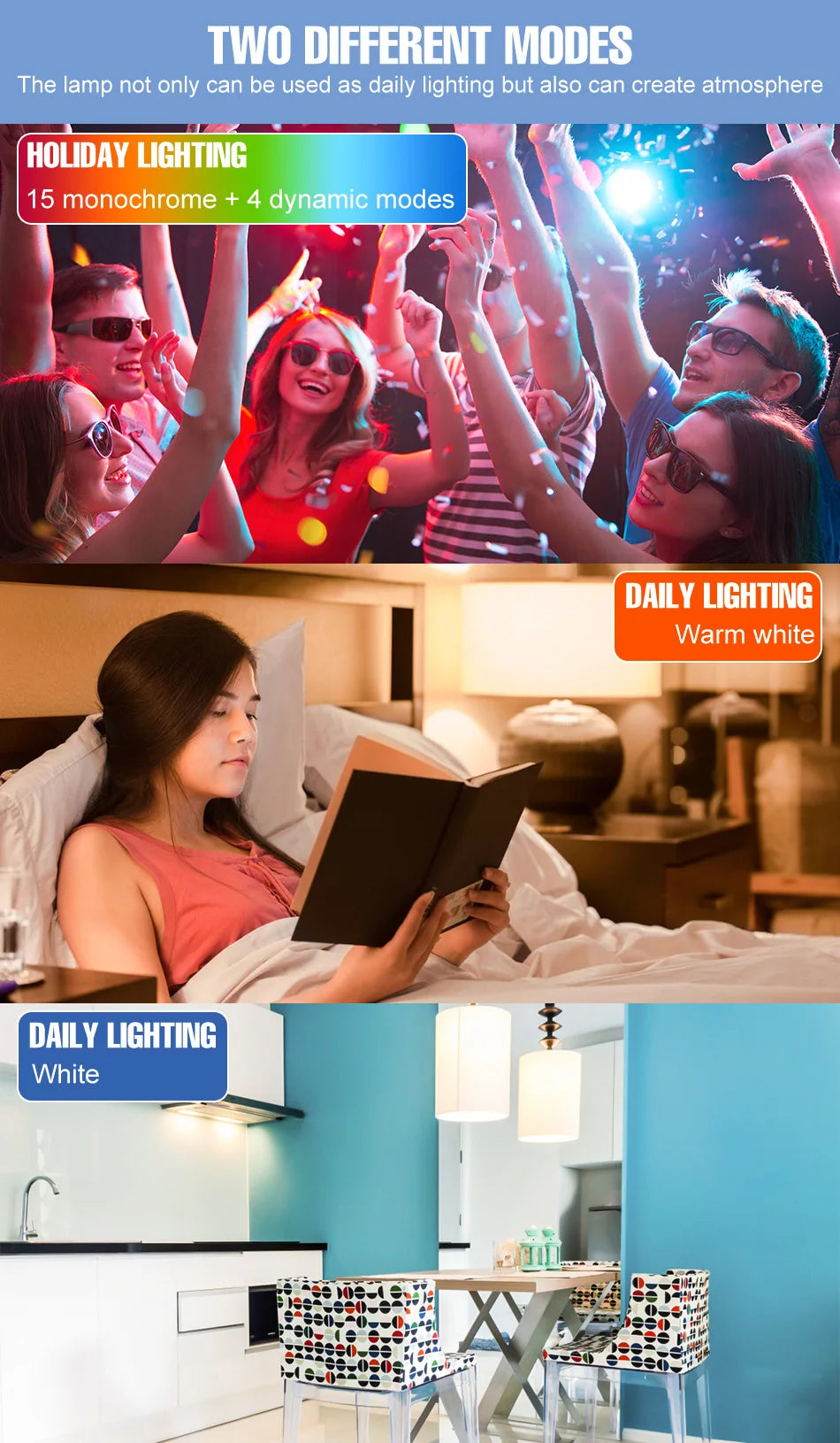 RGB Neon Light E27 Rainbow Lamp 220V LED Colorful Bulb With IR Remote Control 20W 25W Bombillas LED Christmas Holiday Decoration