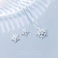 Kreative Inlay Zirkon Schneeflocke Halskette Ohrring Sets für Damen Mädchen Mode 925 Sterling Silber Geschenk Weihnachts Schmuckset