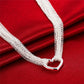DOTEFFIL 925 Sterling Silver Multi-Line Chain Heart Necklace Bracelet Network Ring  For Women Wedding Engagement Party Jewelry