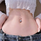 Bauchpiercing aus 925er Sterlingsilber, quadratischer Zirkonia, modischer Bauchnabel-Piercingschmuck