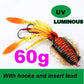 SUNMILE Angel-Gummiköder Tintenfisch 20g/60g/80g/100g/120g/150g Leuchtend/UV-Tintenfisch-Jig Angelköder für Meeresangeln Wobbler Köder