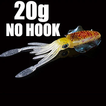 SUNMILE Angel-Gummiköder Tintenfisch 20g/60g/80g/100g/120g/150g Leuchtend/UV-Tintenfisch-Jig Angelköder für Meeresangeln Wobbler Köder
