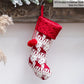 Gestrickte Weihnachtssocke Sockenbeutel Neujahrsgeschenk Bonbontüten Weihnachtsdekorationen für Zuhause Christbaumschmuck Natal