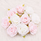 30pcs/7-8cm White Rose Artificial Silk Flower Heads DIY Wedding Home Birthday Party Decoration Wreath Scrapbooking Fake Flowers