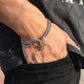 Vnox Einfache, geschichtete 3mm Rolo-Kettenarmbänder für Herren, rundes Kettenglied mit Kreuz-Anhänger, Armband, Christusgebet, Vintage-Freizeitgeschenk
