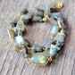 Hana Wrap Bracelet/Necklace in Labradorite - Chunky Stone