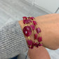 Hana Wrap Bracelet/Necklace in Ruby - Chunky Stone