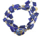 Hana Wrap Bracelet/Necklace in Blue Mojave Copper Turquoise - Chunky Stone