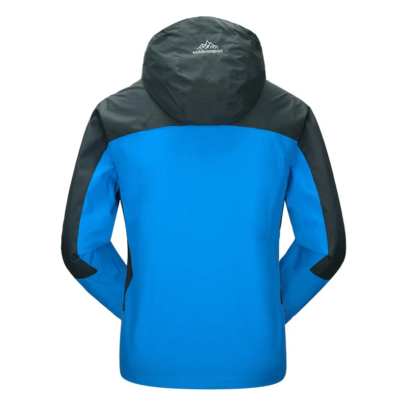 TRVLWEGO Camping Wanderjacke Herren Herbst Outdoor Sportmäntel Klettern Trekking Windbreaker Reise Wasserdichte Jacken Schwarz