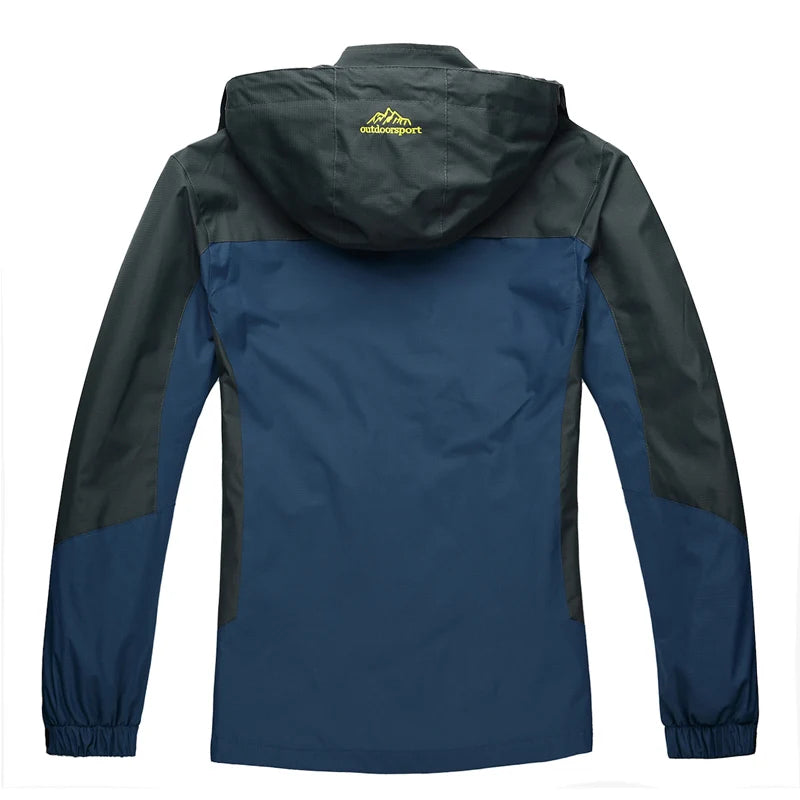 TRVLWEGO Camping Wanderjacke Herren Herbst Outdoor Sportmäntel Klettern Trekking Windbreaker Reise Wasserdichte Jacken Schwarz