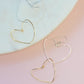 Two Heart Hammered Gold Polished Silver Earring
