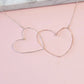 Across the Heart Necklace in Rose Gold and Silver