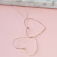 Double Drop Heart Necklace in Rose Gold and Silver