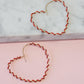Wrapped Around the Heart Earring in Gold with Red Wrap