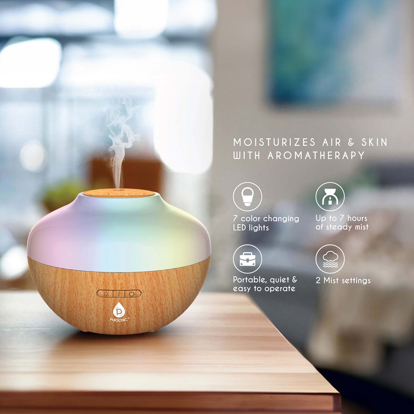 Pursonic Himalayan Salt Lamp & Aromatherapy Diffuser Wellness Set
