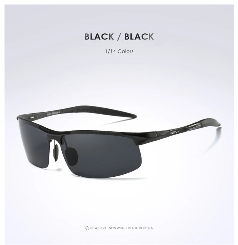 AORON Polarisierte Herren-Sonnenbrille für Autofahrer, Aluminium-Magnesium-Rahmen, Sport-Sonnenbrille, Fahrer-Retro-Brille, UV400, Blendschutz