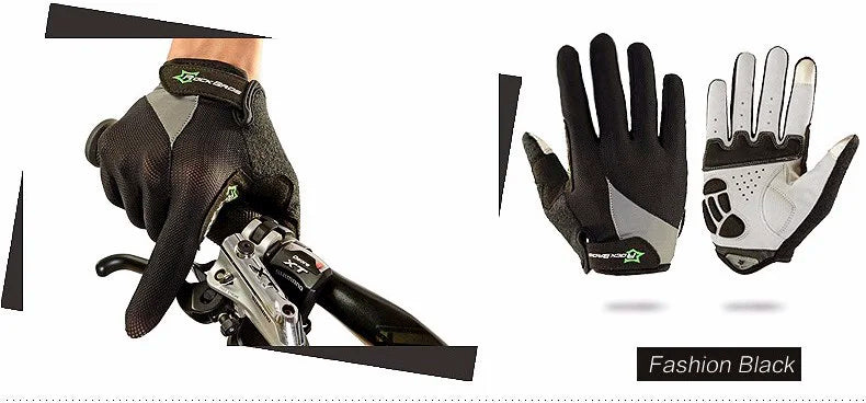 ROCKBROS Fahrradhandschuhe Schwammpolster Lange Finger Motorradhandschuhe für Fahrrad Mountainbike Handschuhe Touchscreen MTB Handschuhe
