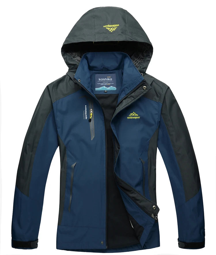 TRVLWEGO Camping Wanderjacke Herren Herbst Outdoor Sportmäntel Klettern Trekking Windbreaker Reise Wasserdichte Jacken Schwarz
