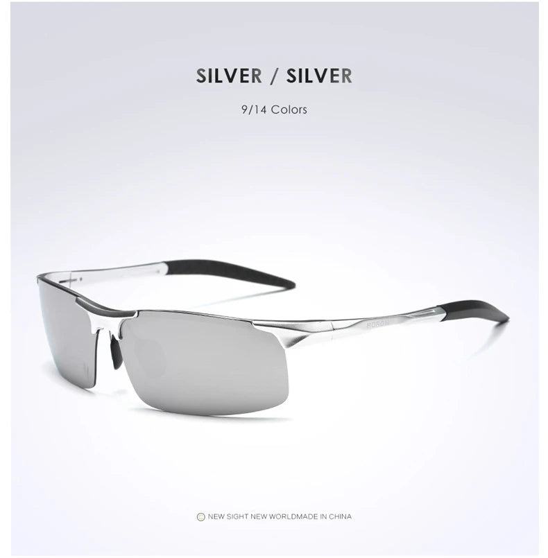 AORON Polarisierte Herren-Sonnenbrille für Autofahrer, Aluminium-Magnesium-Rahmen, Sport-Sonnenbrille, Fahrer-Retro-Brille, UV400, Blendschutz