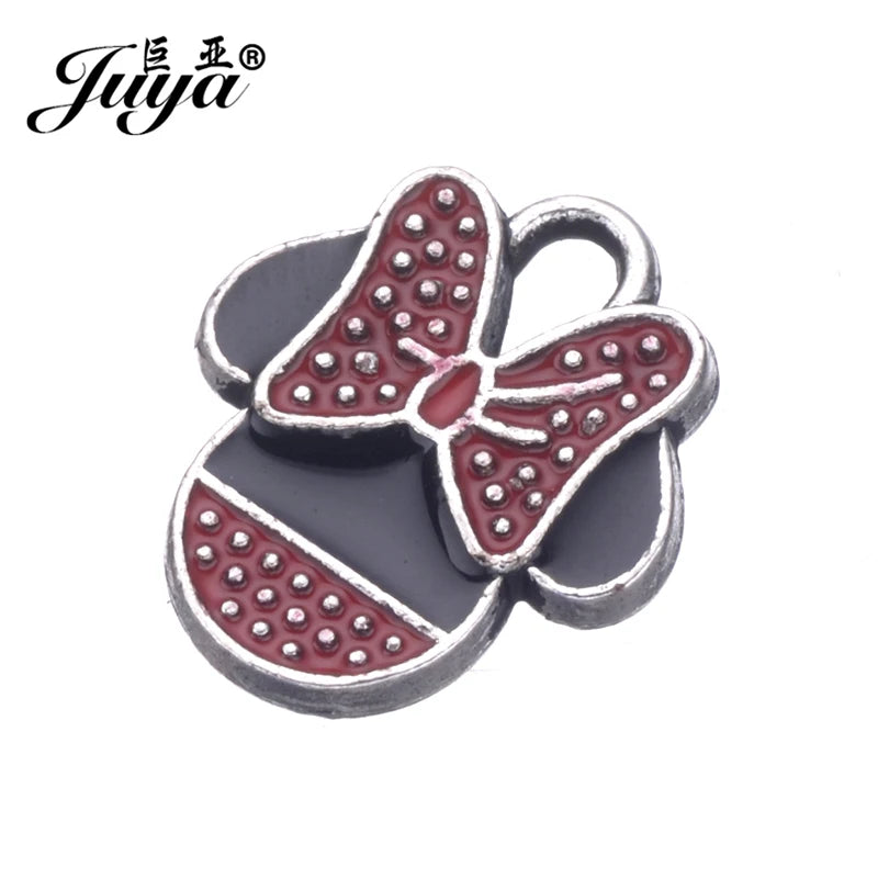 JUYA 15pcs Enamel Mouse Charm Pendants For Jewelry Making Women Kids DIY Necklace Handmade Findings Crafts Accessories