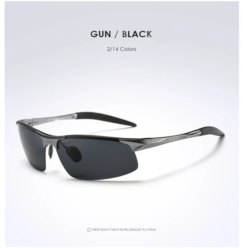AORON Polarisierte Herren-Sonnenbrille für Autofahrer, Aluminium-Magnesium-Rahmen, Sport-Sonnenbrille, Fahrer-Retro-Brille, UV400, Blendschutz