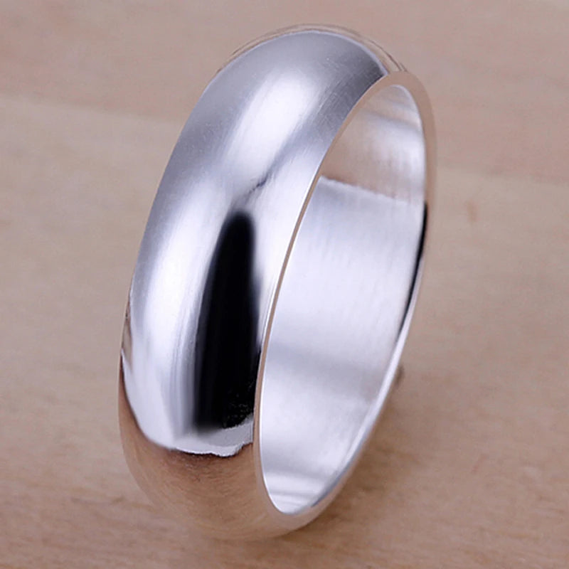 Hochwertige 925er Sterlingsilberringe, modische, schlichte, runde Kreisringe für Damen, Party-Schmuck, Größe 5 6 7 8 9 10