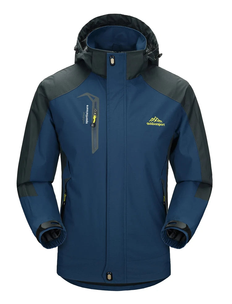 TRVLWEGO Camping Wanderjacke Herren Herbst Outdoor Sportmäntel Klettern Trekking Windbreaker Reise Wasserdichte Jacken Schwarz