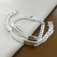 DOTEFFIL 925 Sterling Silber 2 Stücke Armband 10mm Glatte Seitenkette für Herren Damen Hochzeit Verlobung Party Schmuck