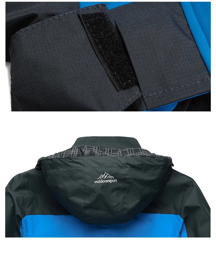 TRVLWEGO Camping Wanderjacke Herren Herbst Outdoor Sportmäntel Klettern Trekking Windbreaker Reise Wasserdichte Jacken Schwarz