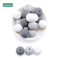 Bopoobo 10 Stück Silikonperlen Baby-Beißring Runde Spiralperlen Lebensmittelqualität 15mm DIY Gewindebohrung BPA-freie Perlen Baby-Beißringe