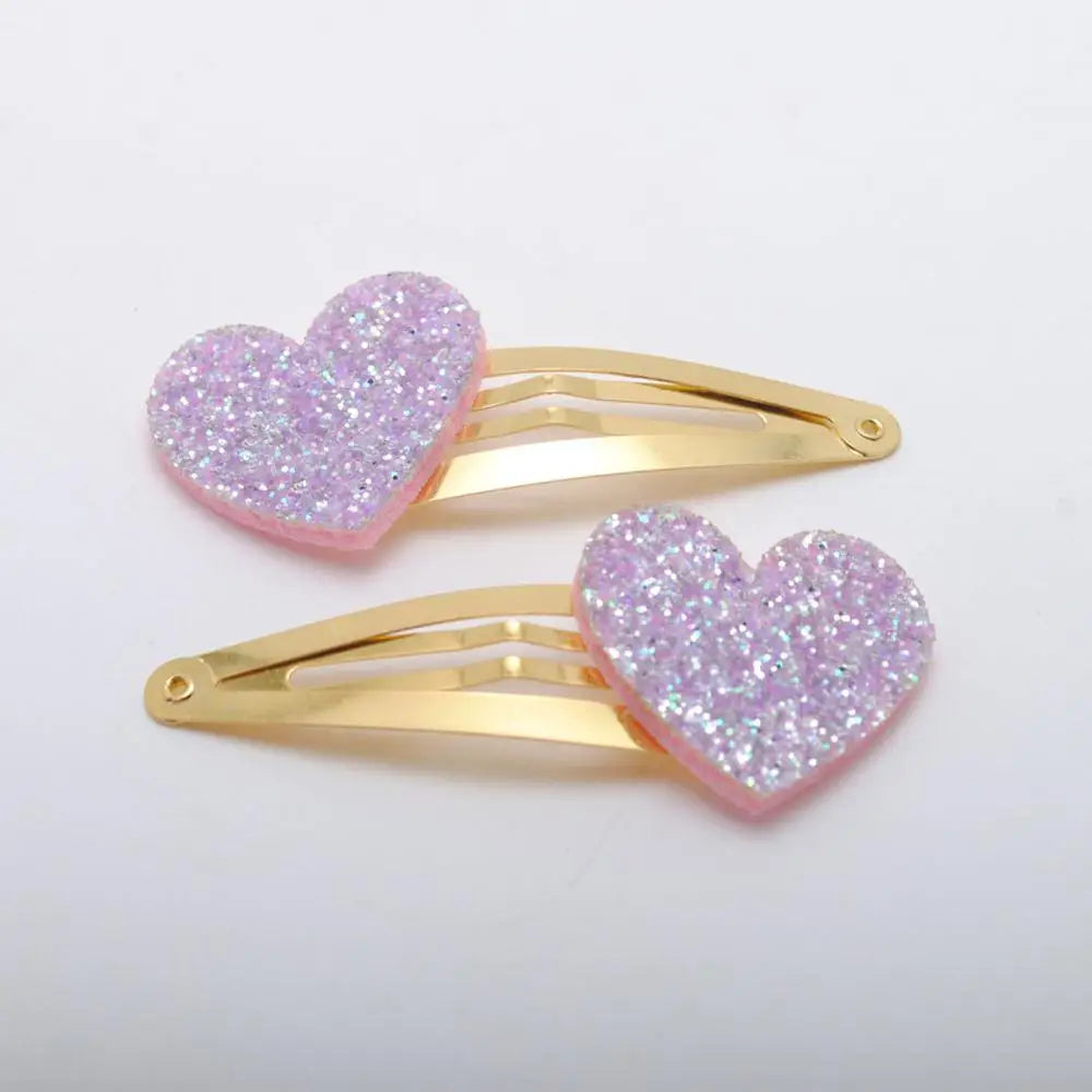 10 Stück/Los Kleine Mädchen-Haarspangen Glitzernde Herzchen Geburtstagsgeschenk Baby Mädchen Haar-Accessoires Kinder Haarspange für Kinder