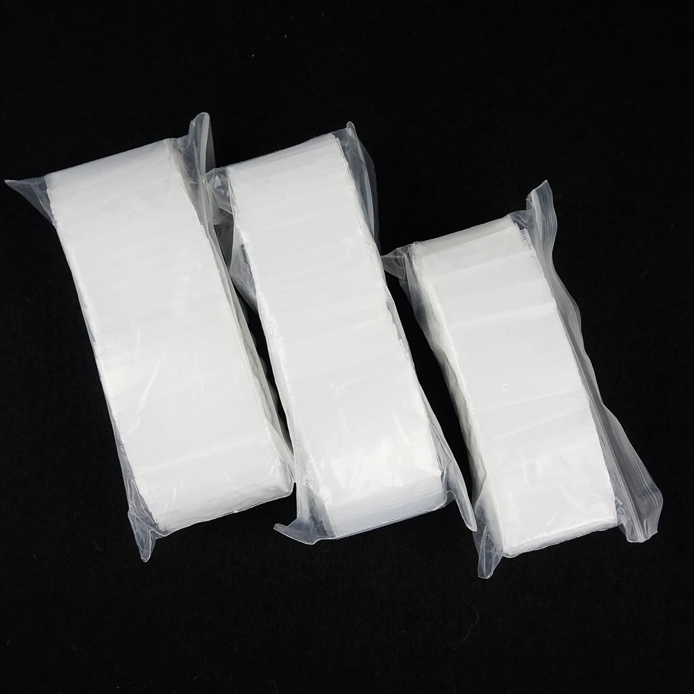 1000 Stück kleine, dickere PE-Druckverschlussbeutel – komplett durchsichtige Ring-Kristall-Verpackungsbeutel, wiederverwendbare Pulver-Reißverschlusssäcke, Minibeutel