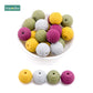 Bopoobo 10 Stück Silikonperlen Baby-Beißring Runde Spiralperlen Lebensmittelqualität 15mm DIY Gewindebohrung BPA-freie Perlen Baby-Beißringe