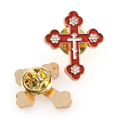 Emaille-Broschen Anstecknadeln Kruzifix Heiliger Christus Metallabzeichen Kreuz-Reversnadeln für Kleidung Vintage-Boutonnière Kragen Schmuck