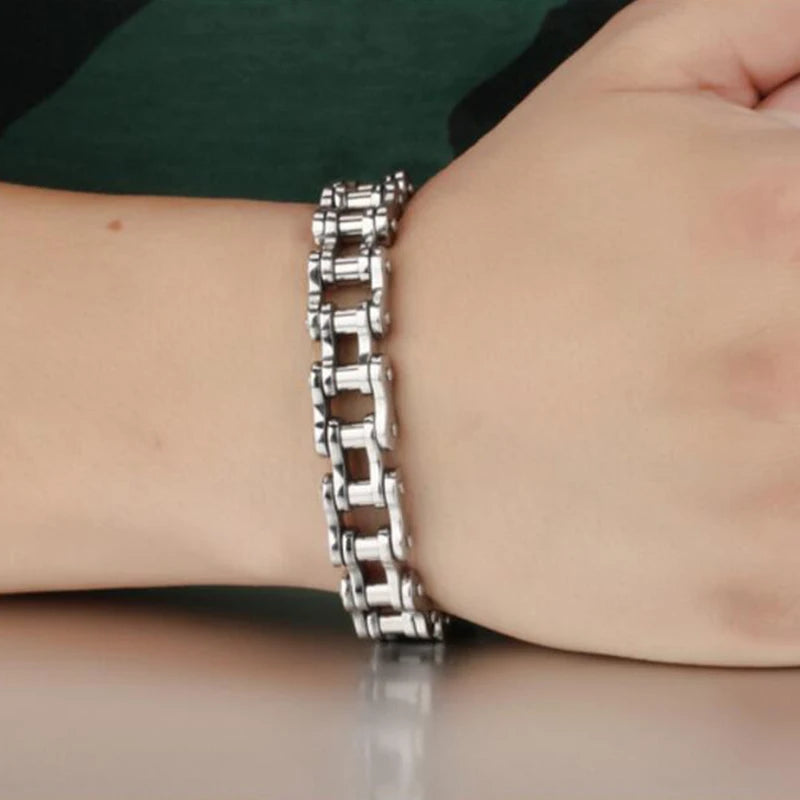 PUNK Biker Herrenarmband 316L Edelstahl Mode Schmuck Fahrrad Kette Armschmuck pulsera hombre acero inoxidable