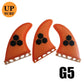 Surfbrett Flossen Set Tri Finnen UPSURF Future S/M/L Honeycomb Fiberglas Orange/Gelb/Blau/Grau/Grün mit schwarzem Logo Funboard Finnen