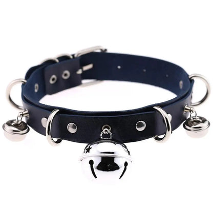 Big Bell Choker Collar For Women Girls Necklace  Metal Leather Chocker Goth Anime Cosplay Jewelry Accessories