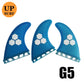 Surfbrett Flossen Set Tri Finnen UPSURF Future S/M/L Honeycomb Fiberglas Orange/Gelb/Blau/Grau/Grün mit schwarzem Logo Funboard Finnen