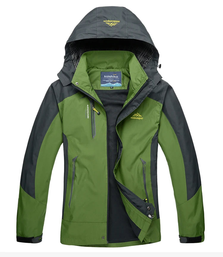 TRVLWEGO Camping Wanderjacke Herren Herbst Outdoor Sportmäntel Klettern Trekking Windbreaker Reise Wasserdichte Jacken Schwarz