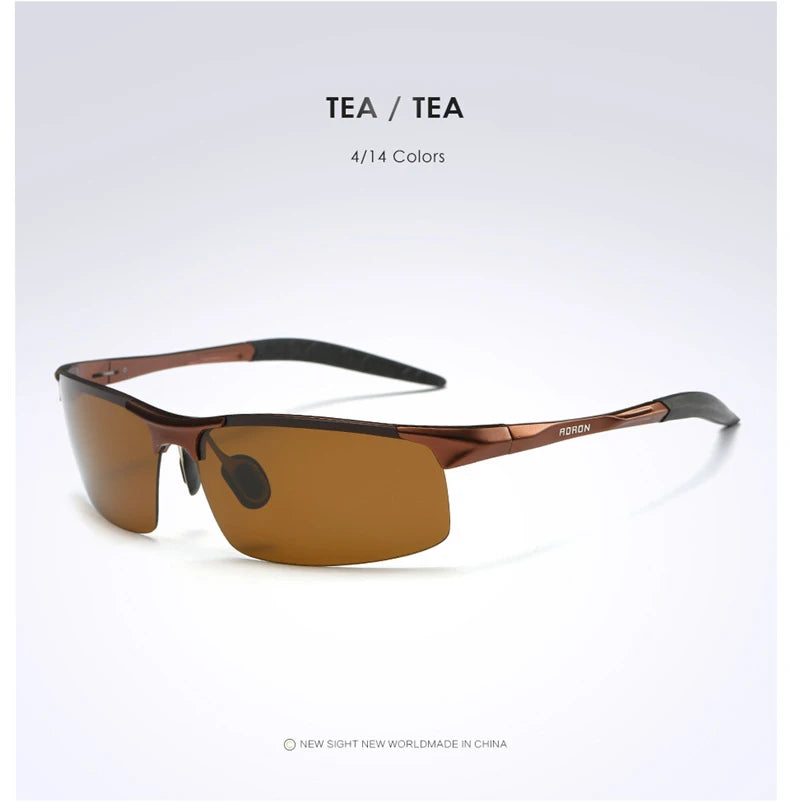AORON Polarisierte Herren-Sonnenbrille für Autofahrer, Aluminium-Magnesium-Rahmen, Sport-Sonnenbrille, Fahrer-Retro-Brille, UV400, Blendschutz