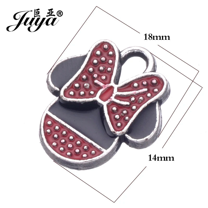 JUYA 15pcs Enamel Mouse Charm Pendants For Jewelry Making Women Kids DIY Necklace Handmade Findings Crafts Accessories
